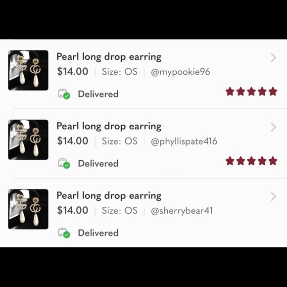 Pearl long drop earrings - Picture 5 of 6